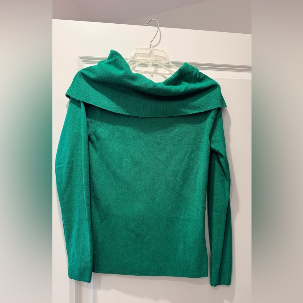 Anthropologie Teal Cowl Neck Sweater